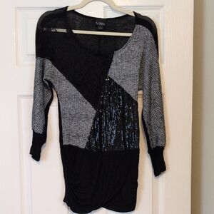 Daytrip Black and Silver Sequin Blouse